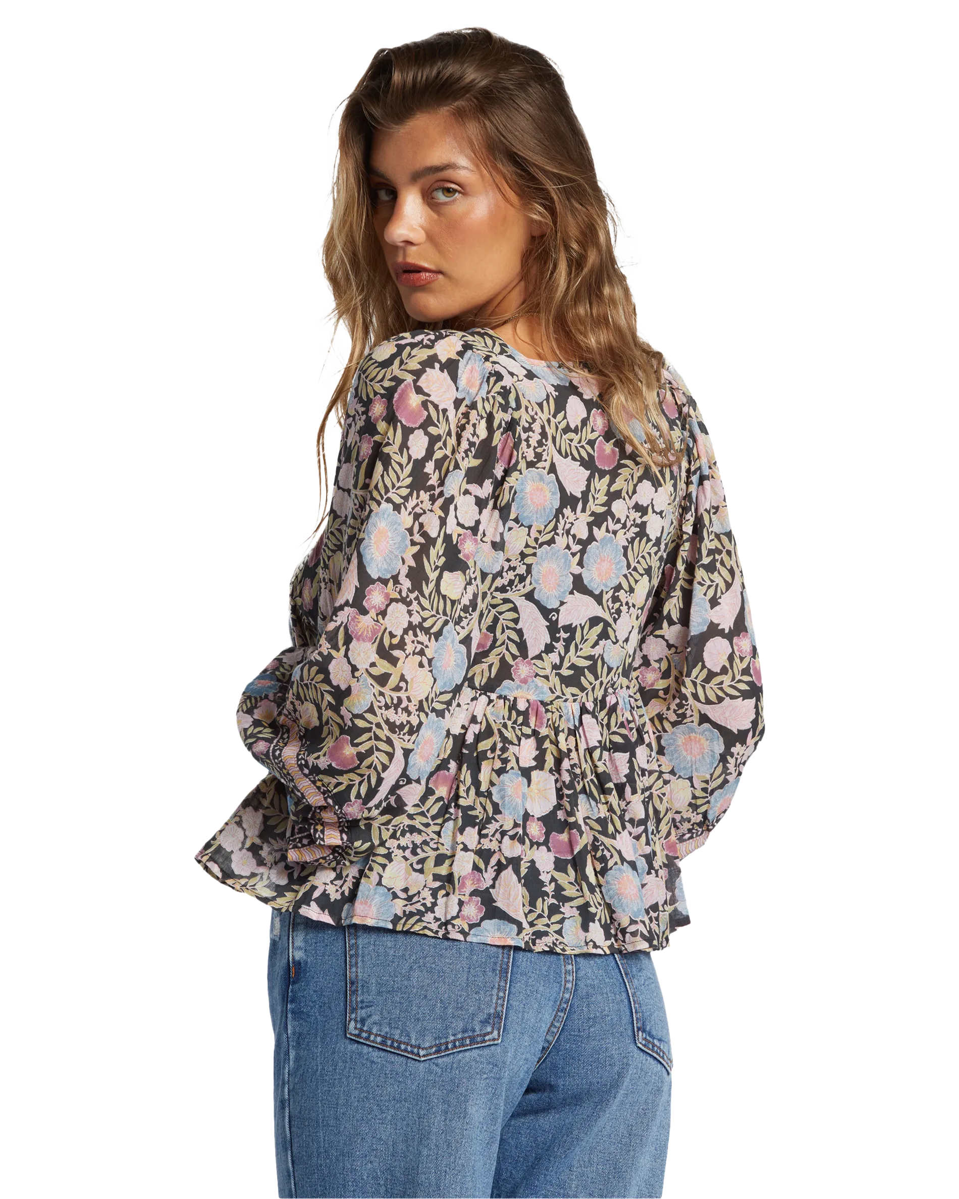 Adore You Blouse in Black Sands