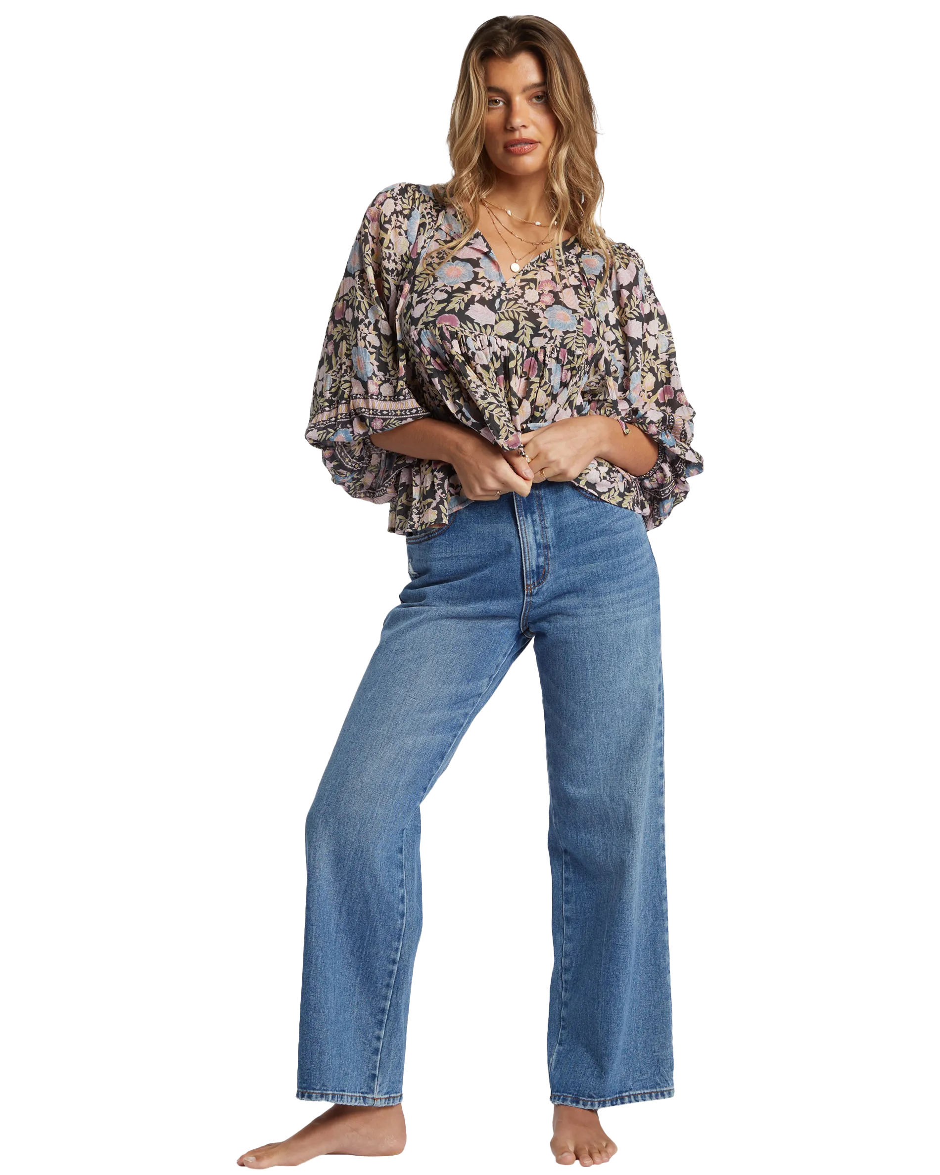 Adore You Blouse in Black Sands