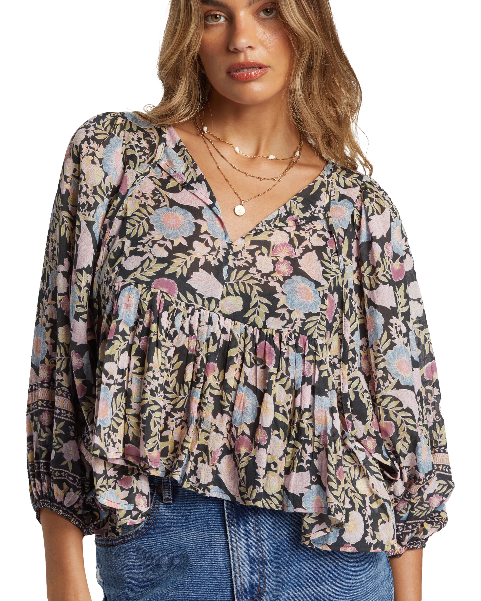 Adore You Blouse in Black Sands