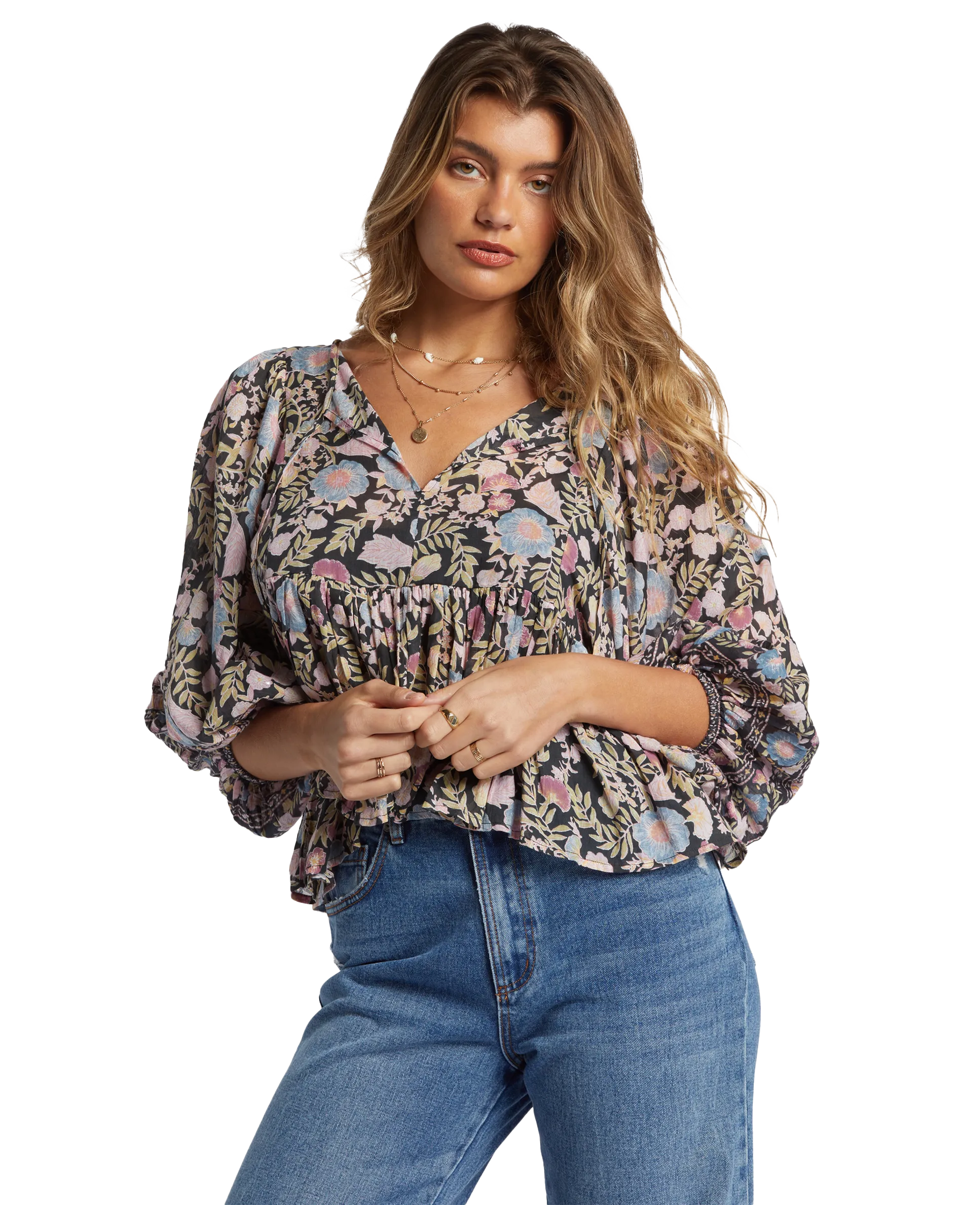 Adore You Blouse in Black Sands