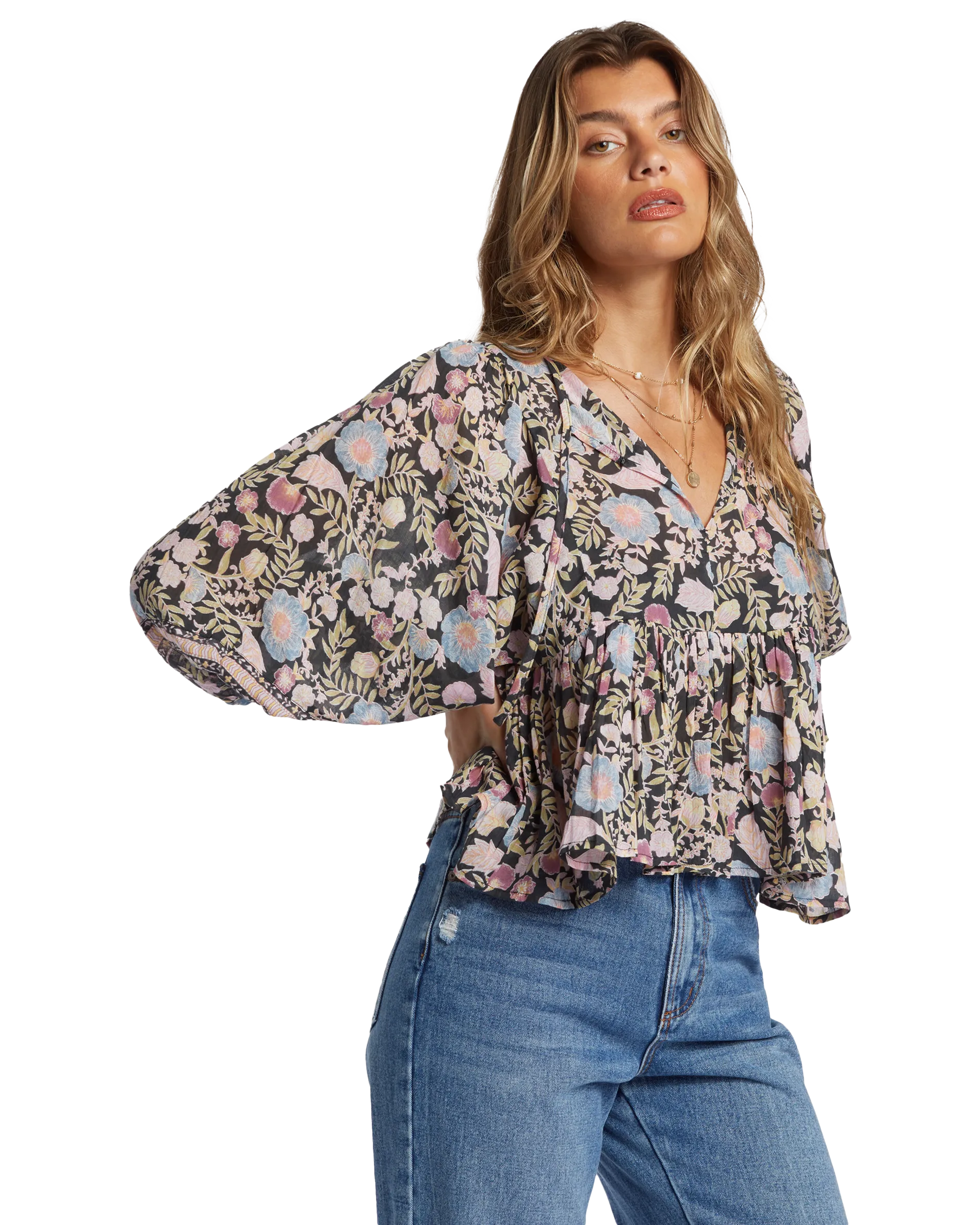 Adore You Blouse in Black Sands