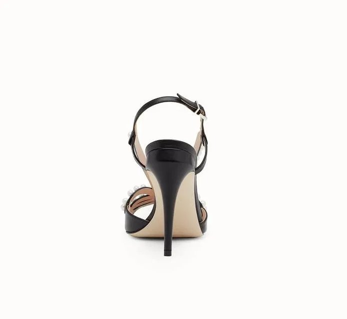 Black leather sandals
