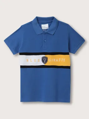 Blue Giraffe Boys Multi-Color Solid Polo Collar Short Sleeves T-Shirt