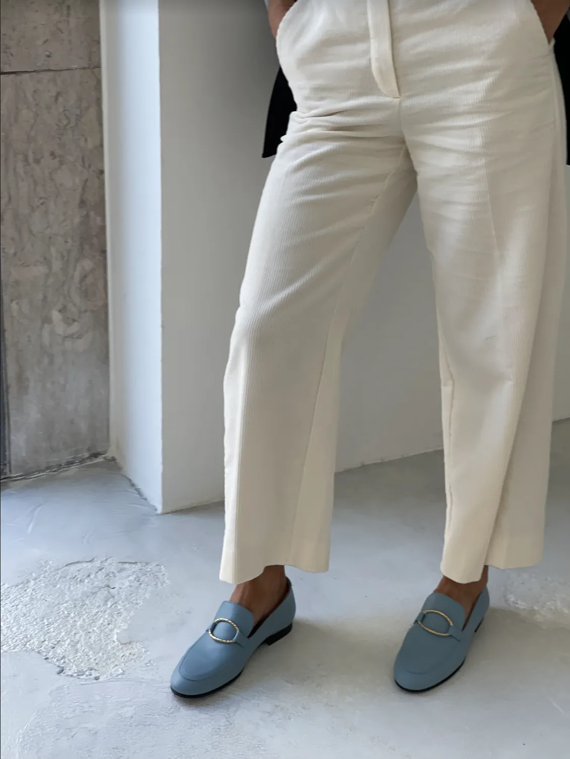 Blue Myosotis Tomboy Chic Loafers