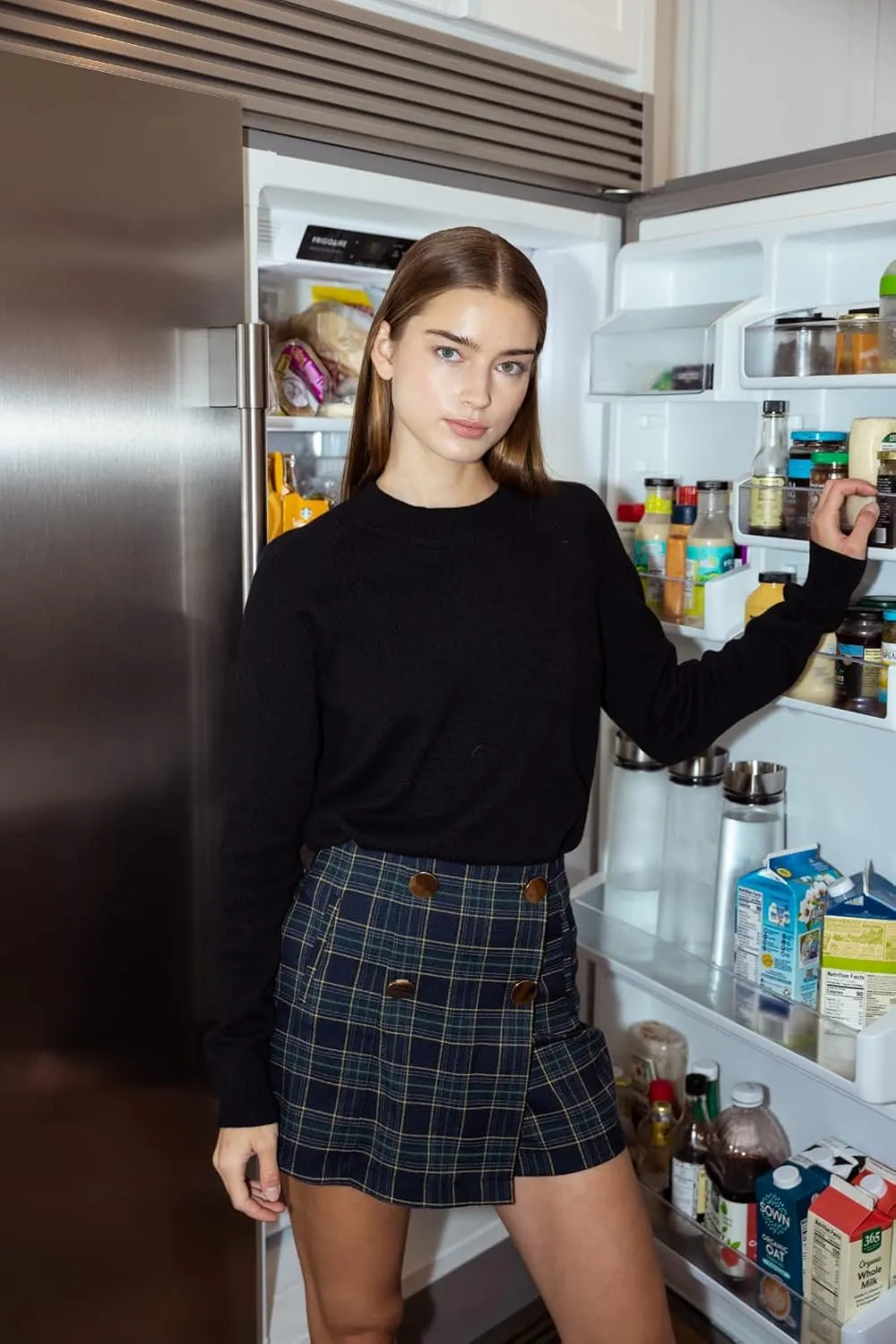 Cali1850 Womens Plaid Skorts Skirts Casual Asymmetrical Wrap A-Line Tennis Skirt Mini Shorts