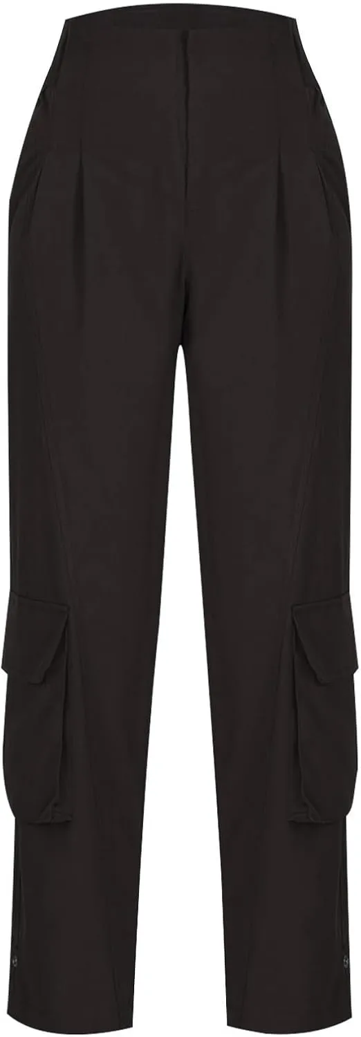 Cargo Pants for Women Straight Leg Baggy Sweatpants Workout Trousers with Pockets Low-Rise Pants