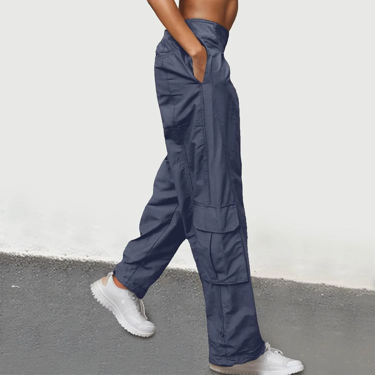 Cargo Pants for Women Straight Leg Baggy Sweatpants Workout Trousers with Pockets Low-Rise Pants