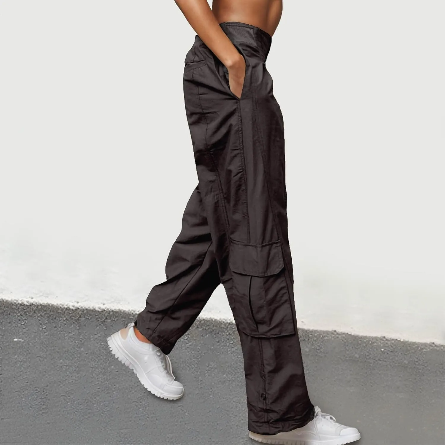Cargo Pants for Women Straight Leg Baggy Sweatpants Workout Trousers with Pockets Low-Rise Pants