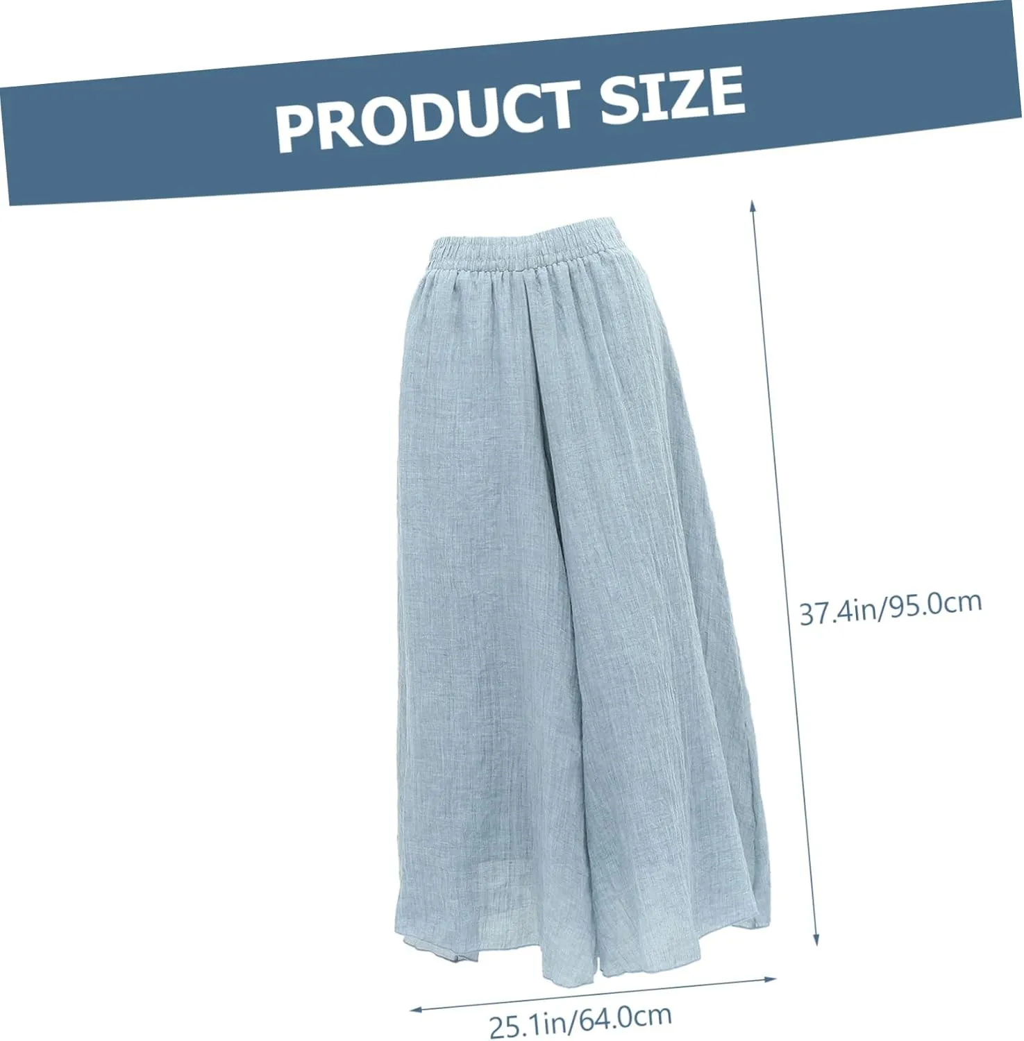 CLISPEED Women Wide Leg Pants Comfortable Loose Cotton Linen Trousers with Elastic Waistband for Yoga