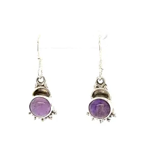 Dainty Round Amethyst Earrings