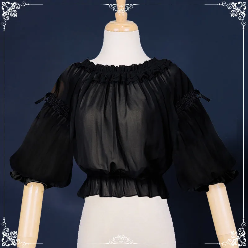 Eieyomi-Middle Sleeve Chiffon Lolita Blouse