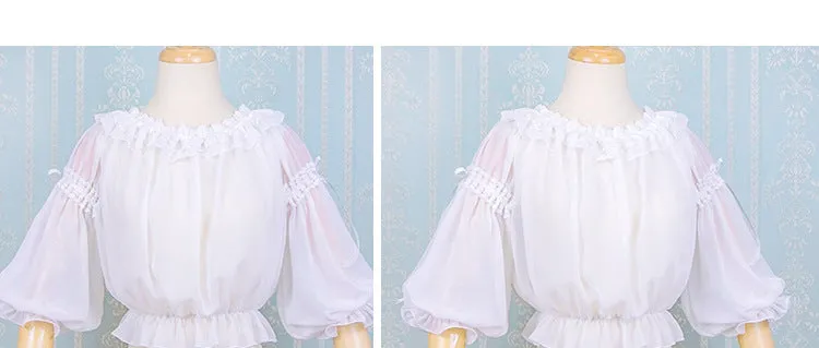 Eieyomi-Middle Sleeve Chiffon Lolita Blouse