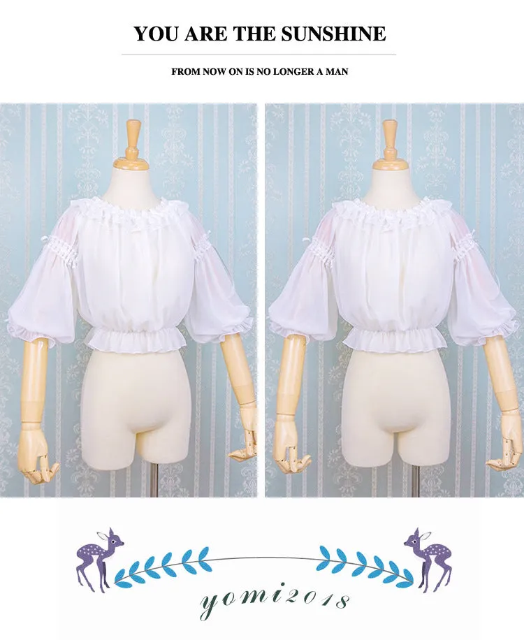 Eieyomi-Middle Sleeve Chiffon Lolita Blouse