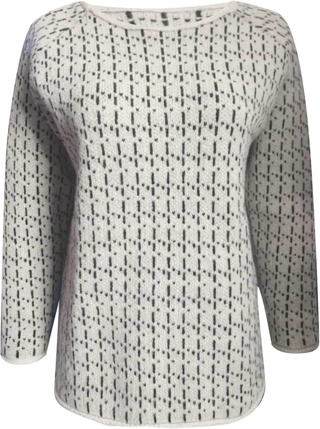 Fair Isle Sweater Women,Xmas Vintage Long Sleeve Boat Neck Retro Lightweight Pullover Top for Fall Winter