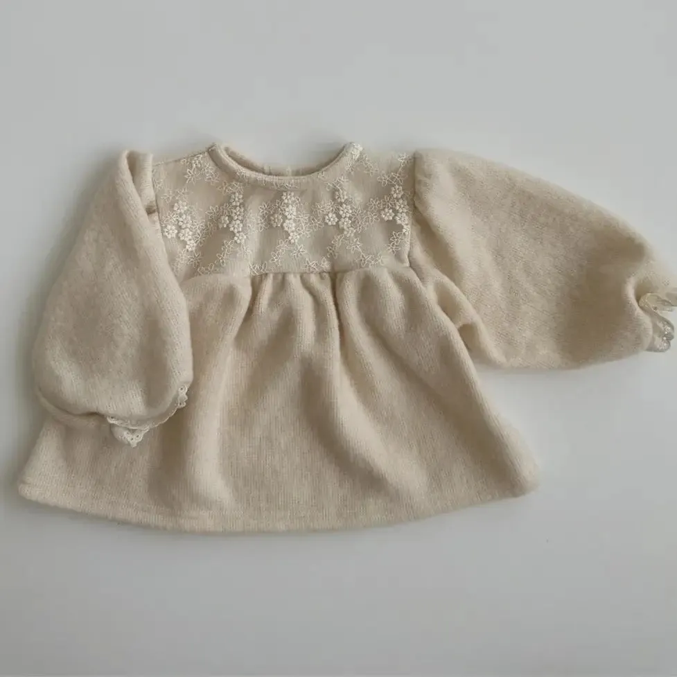 Front-Lace Long-Sleeved Blouse