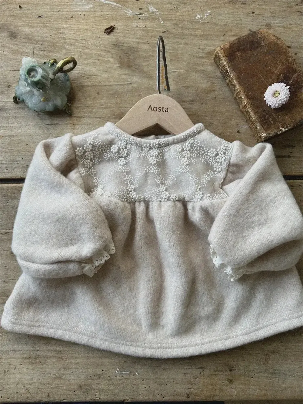 Front-Lace Long-Sleeved Blouse