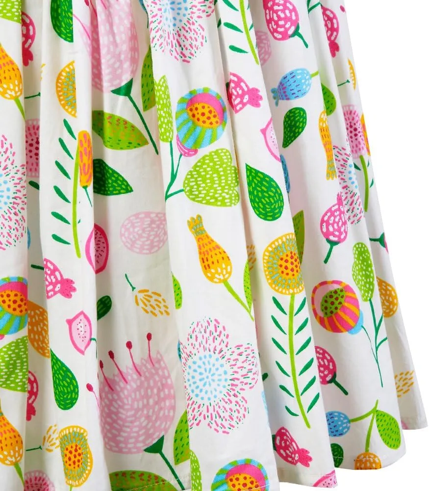 Girls' 2T-14 Casual Sundress Summer Autumn Clothes Cotton Floral Dress