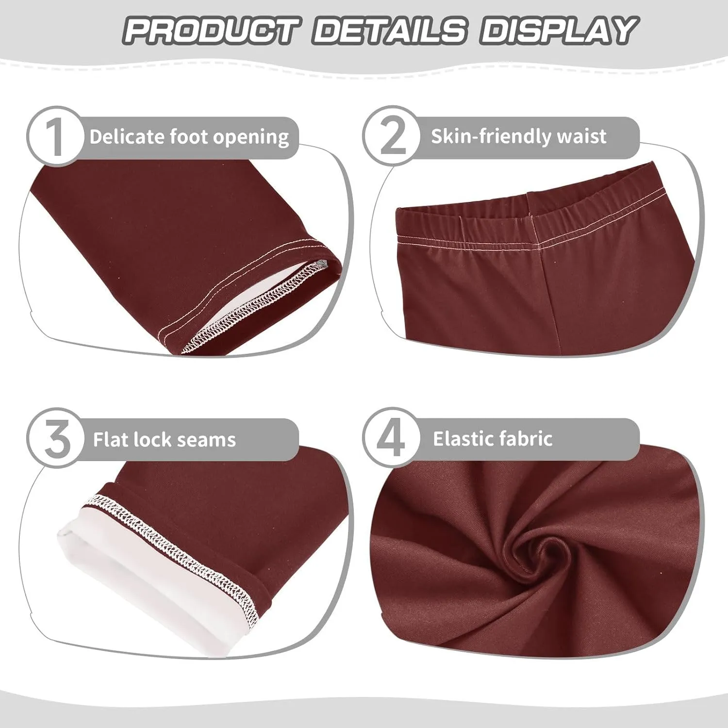 Girls' Athletic Leggings Soft Comfortable Kids Pants for Yoga Dance Elastic Waist Ballet Tights Trousers 4T
