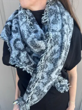 Grey Leopard Scarf