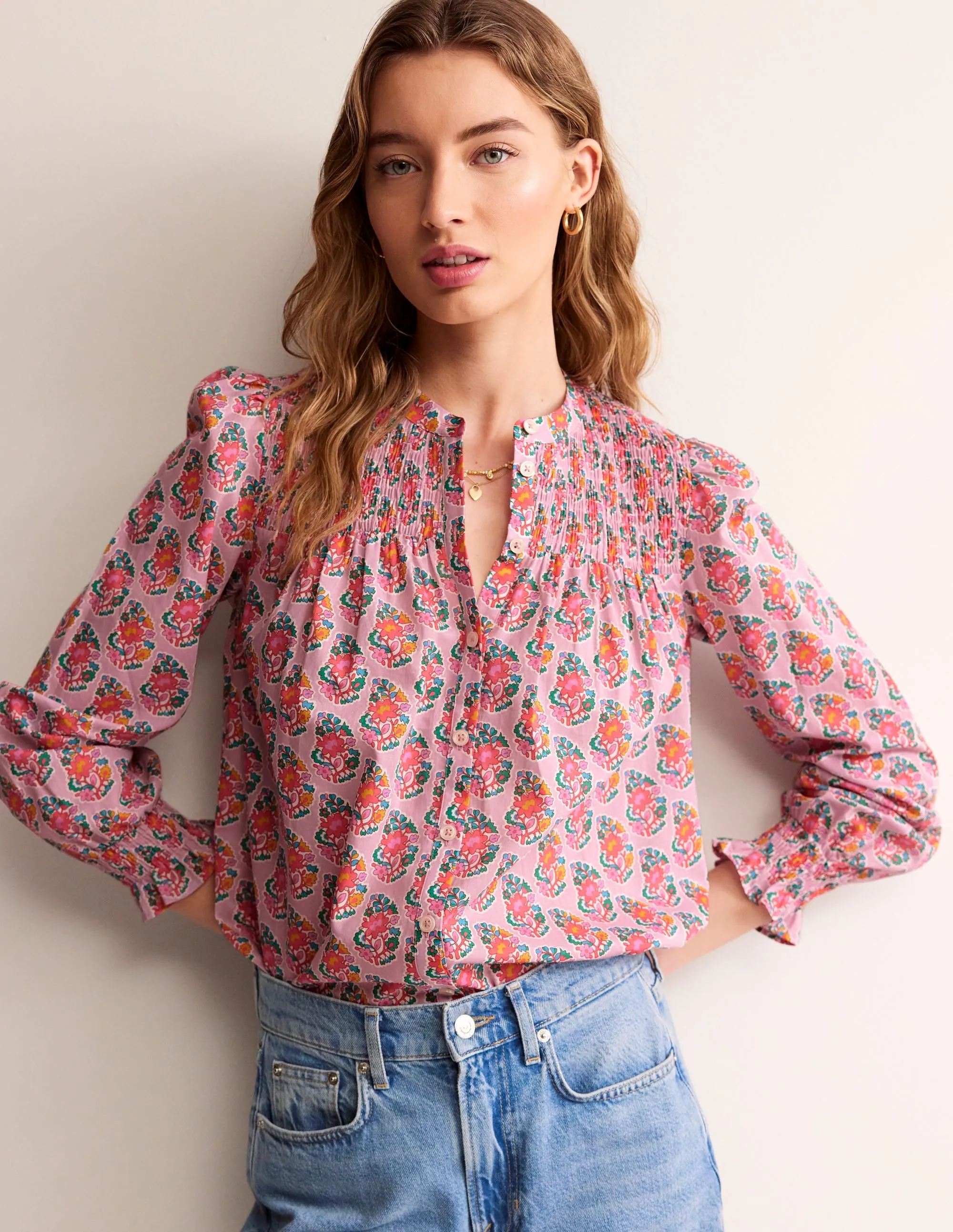 Helena Cotton Blouse-Fragrent Lily, Paisley
