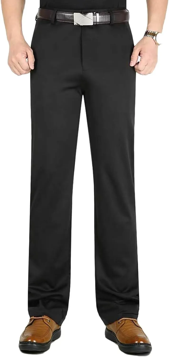 HNVAVQ Mens Workwear Business Casual Pants Comfortable Dress Trousers with Pockets Straight Leg Summer Trousers