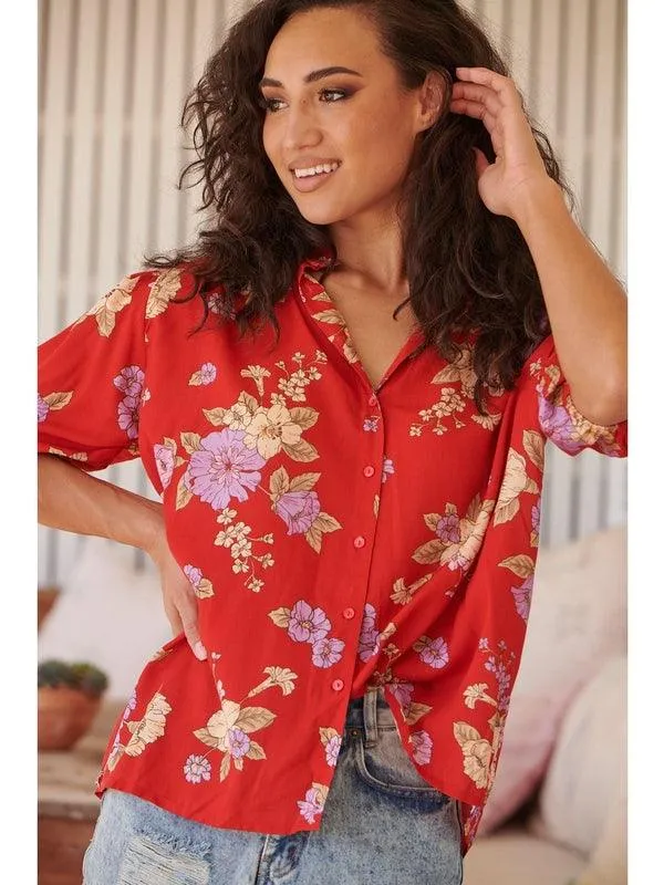 JAASE Aiko Print Sierra Short Sleeve Blouse