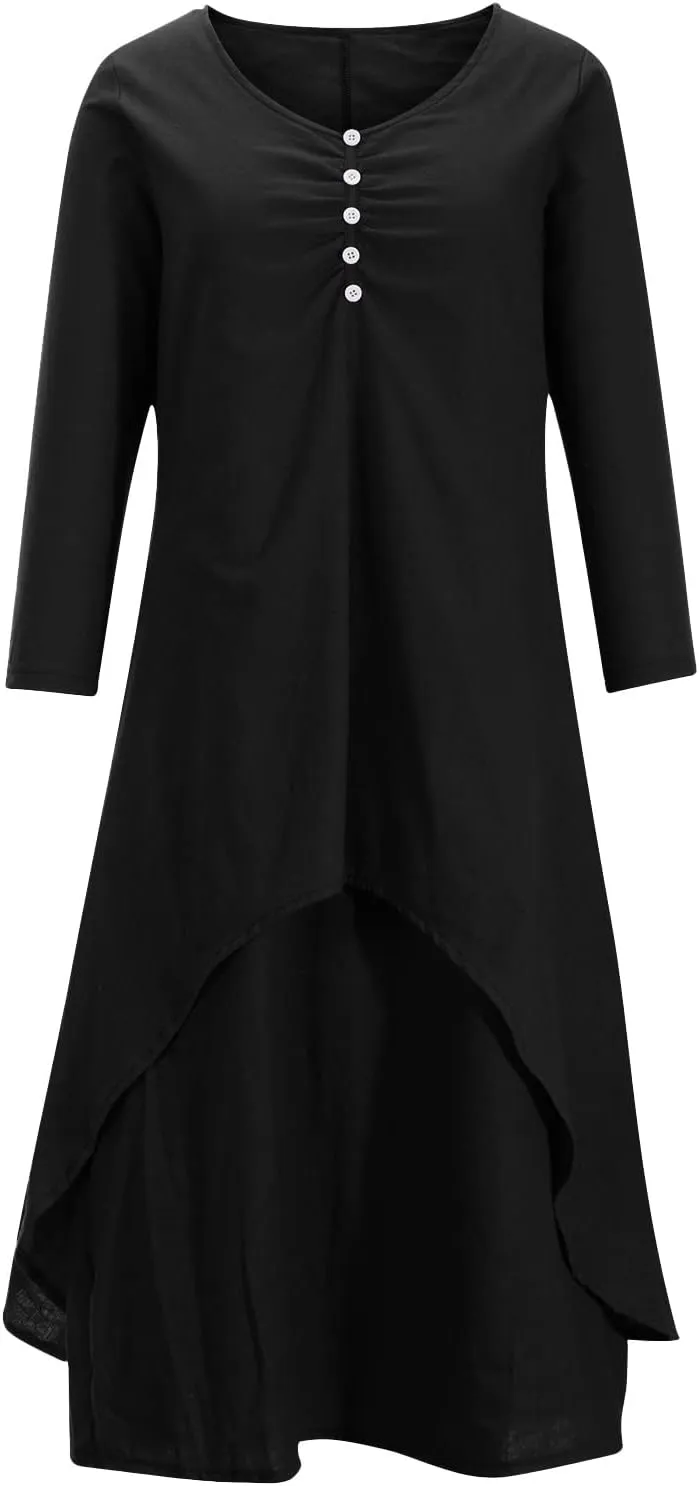 Layered Dresses for Women Solid Round Neck Short Sleeve Maxi Dress Baggy Flowy Summer Casual Travel Sundress