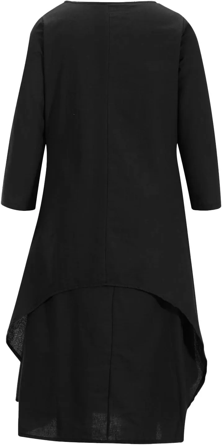 Layered Dresses for Women Solid Round Neck Short Sleeve Maxi Dress Baggy Flowy Summer Casual Travel Sundress