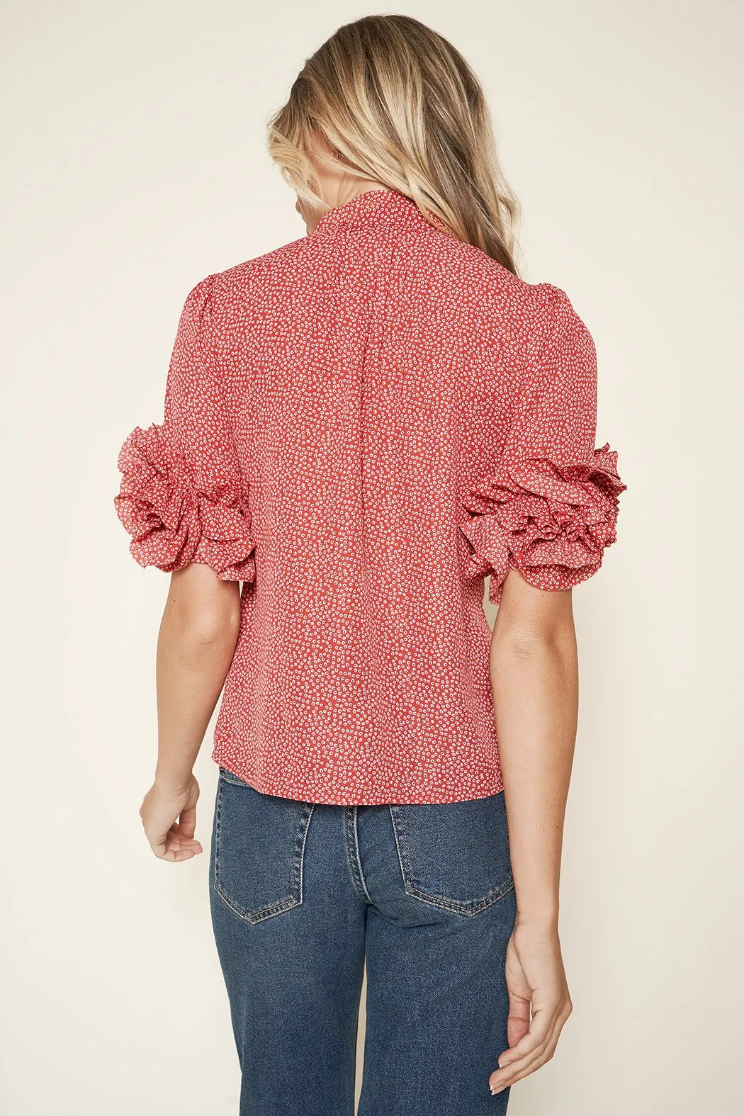 Lida Leopard Tie Neck Top