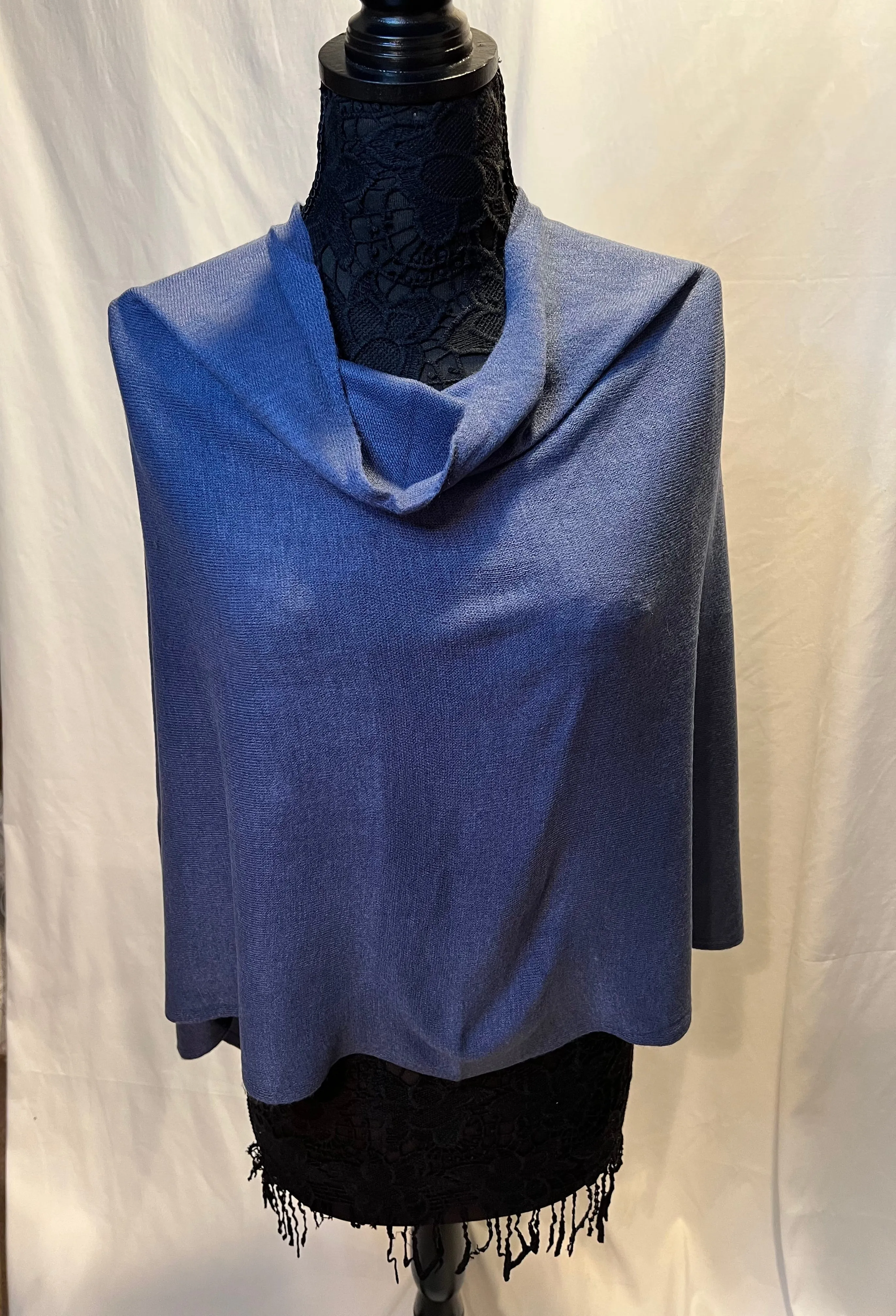 light weight poncho-Denim