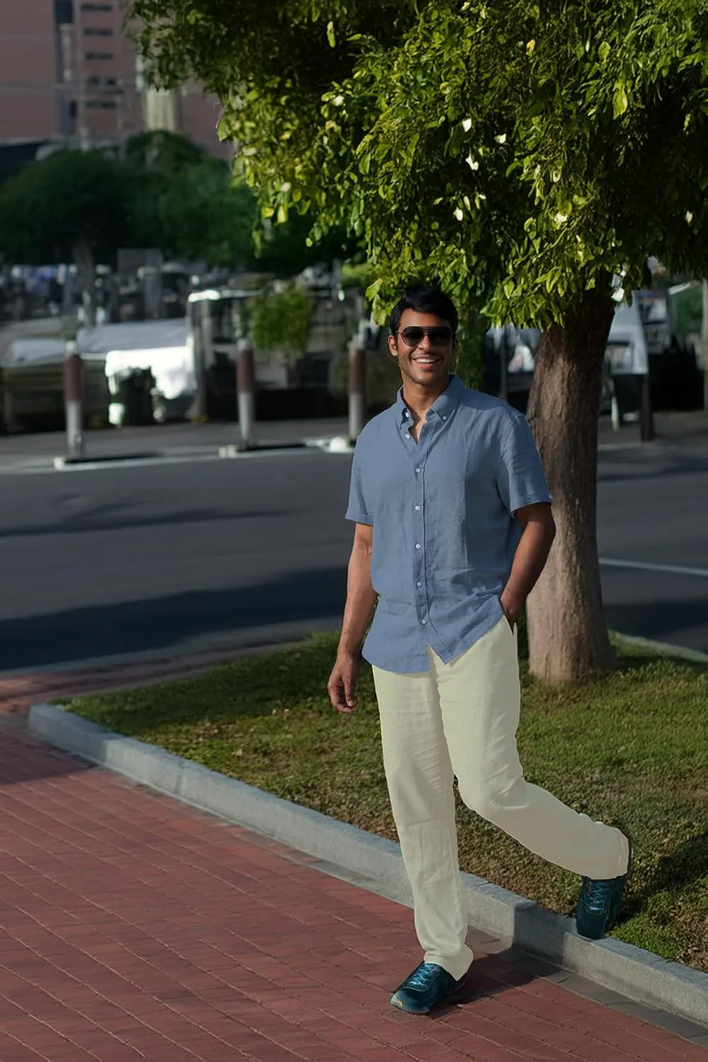 Men's Linen Blend Casual Lightweight Pants, Straight Legs, Functional, Comfortable Pants for a Relaxed Experience