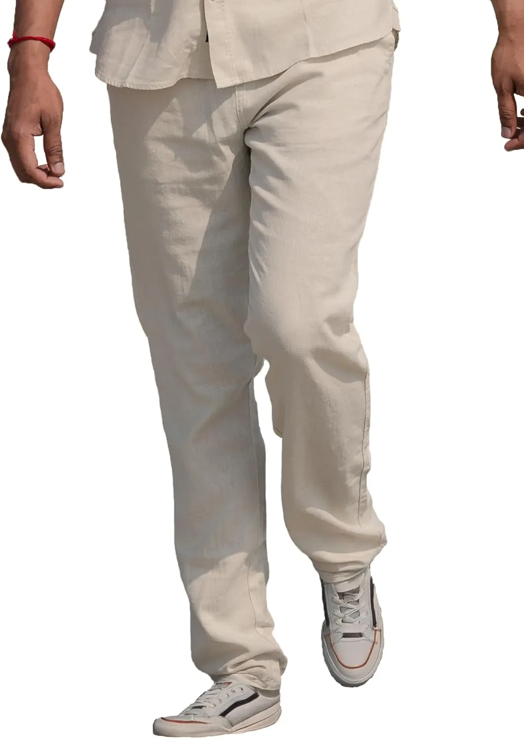 Men's Linen Blend Casual Lightweight Pants, Straight Legs, Functional, Comfortable Pants for a Relaxed Experience
