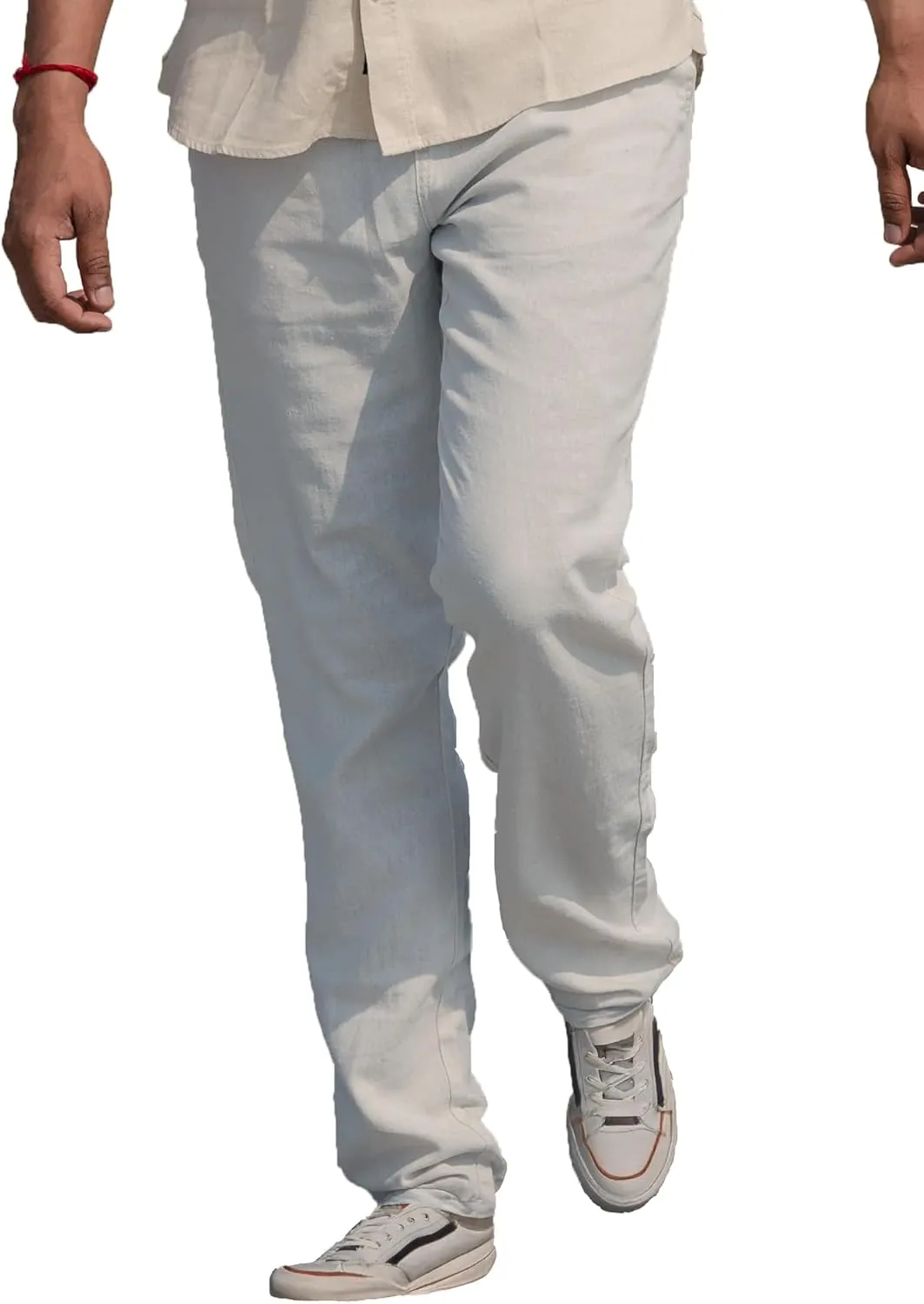 Men's Linen Blend Casual Lightweight Pants, Straight Legs, Functional, Comfortable Pants for a Relaxed Experience