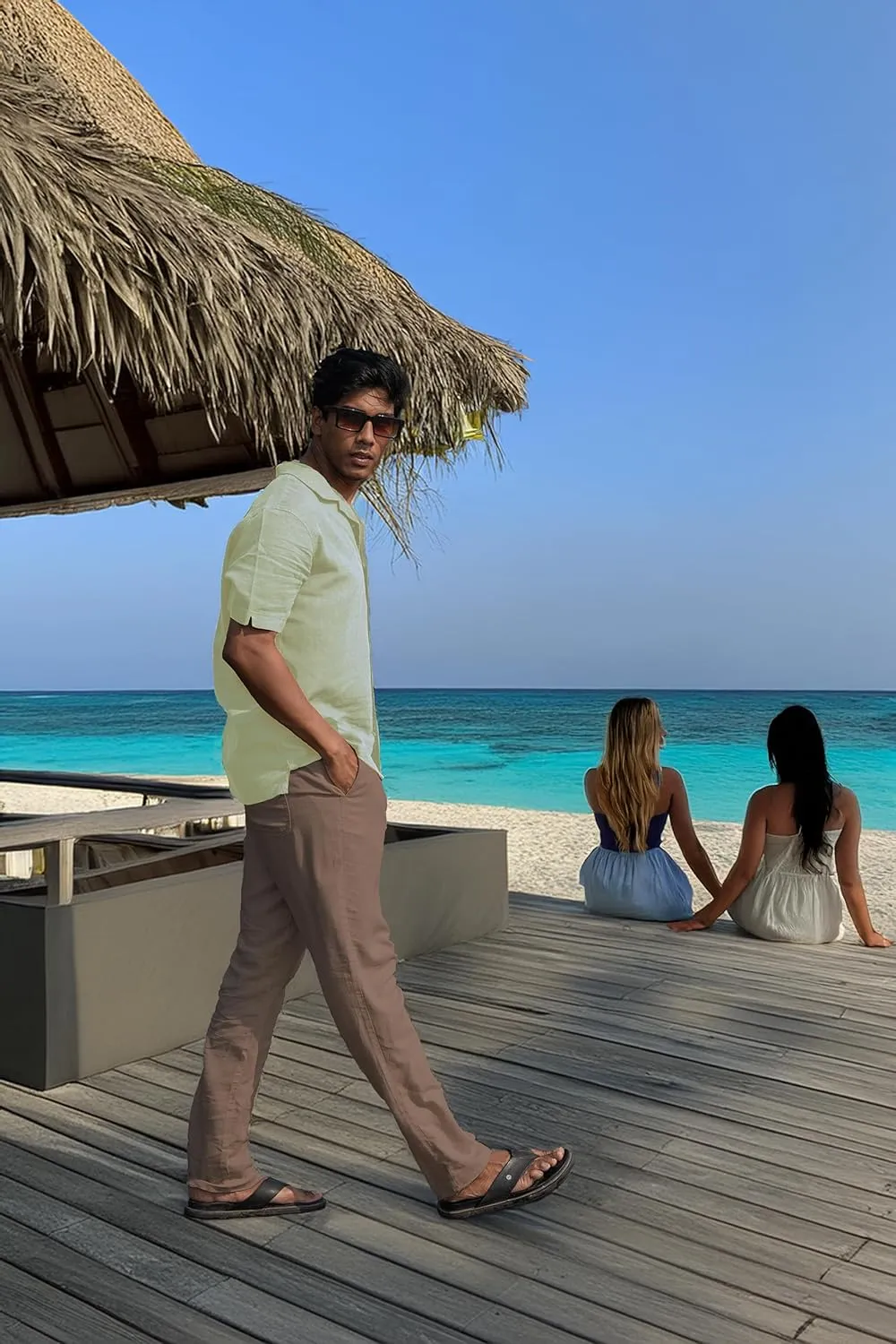 Men's Linen Blend Casual Lightweight Pants, Straight Legs, Functional, Comfortable Pants for a Relaxed Experience