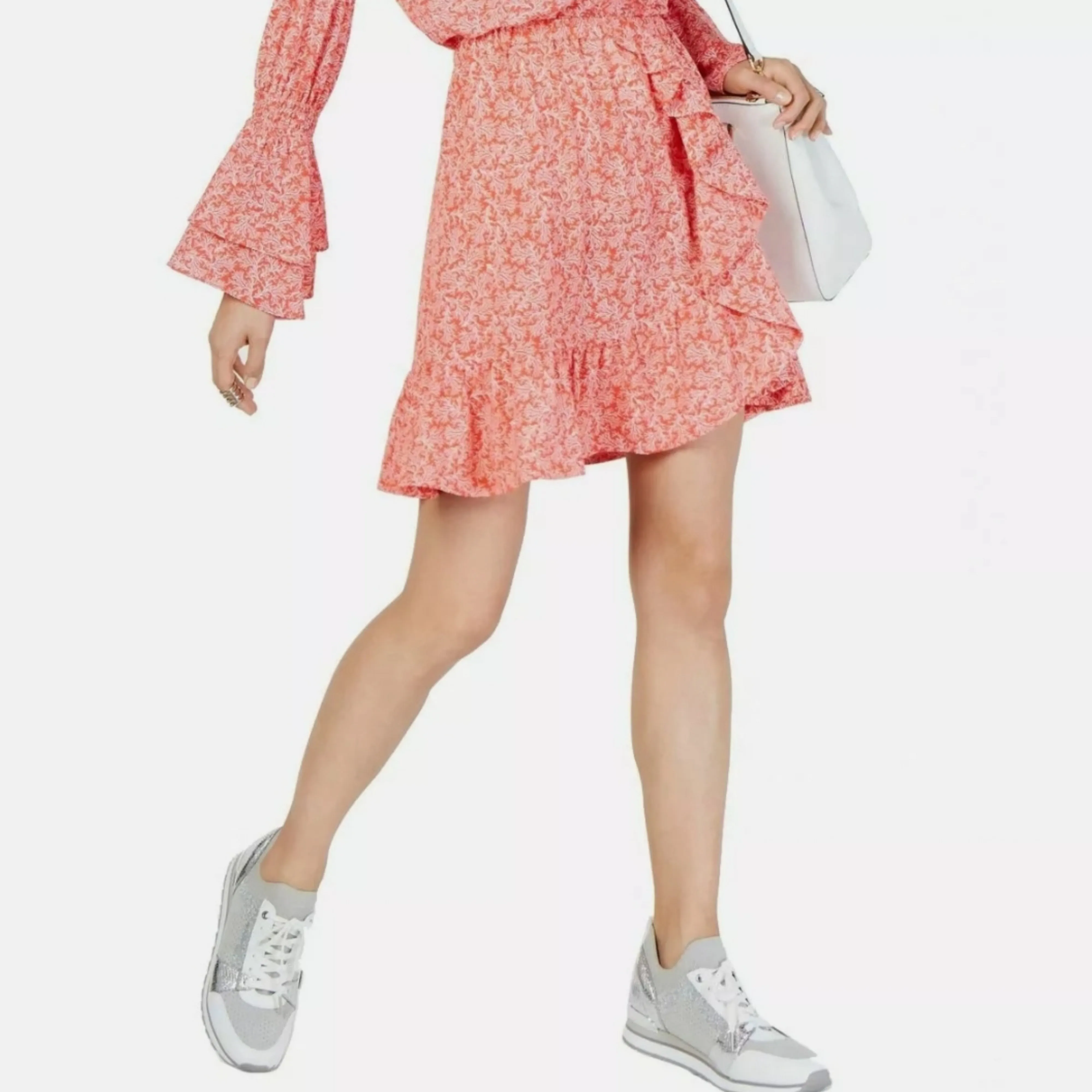 MICHAEL KORS Coral Ruffle Skirt