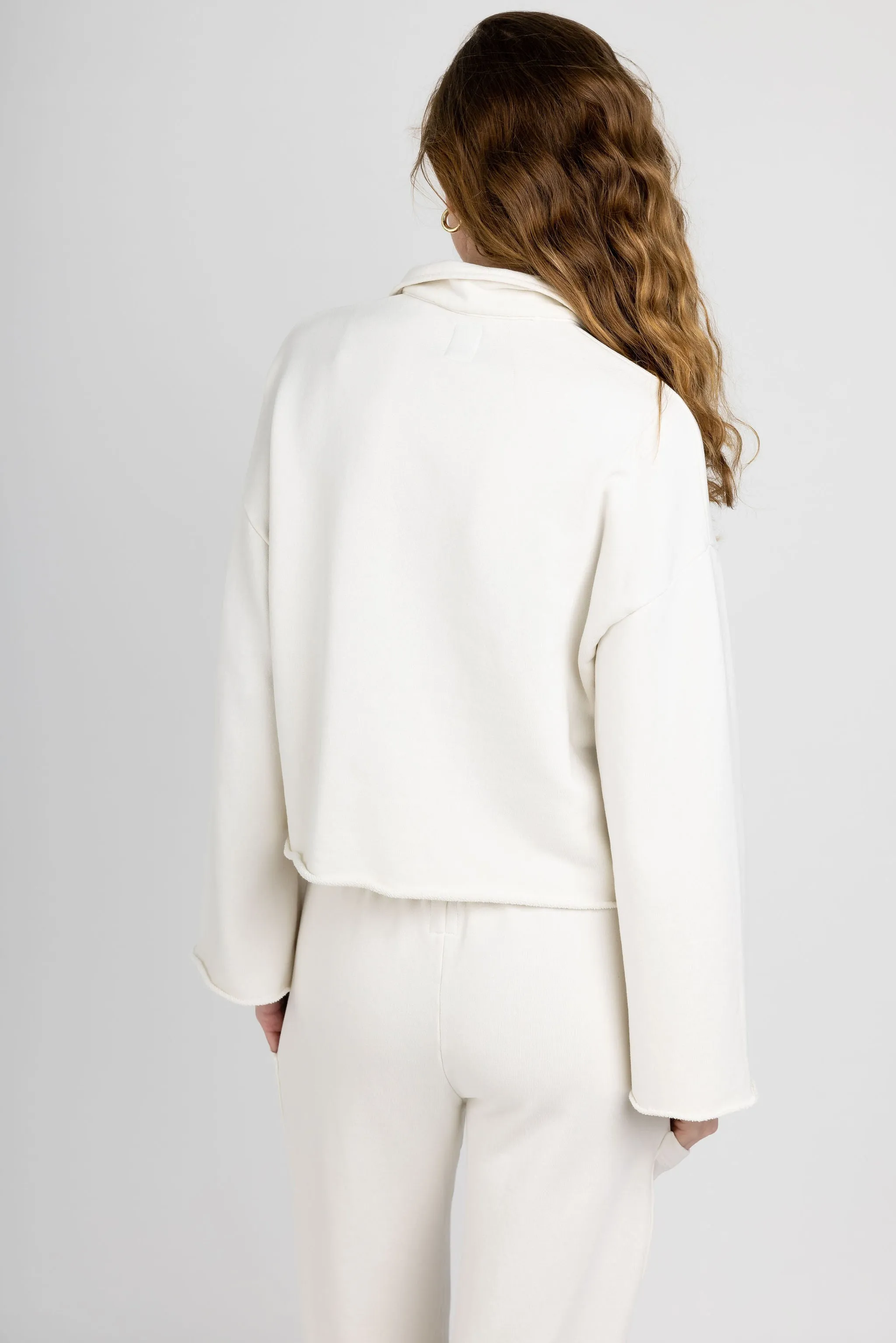 Nelson Crop Polo in Soft White