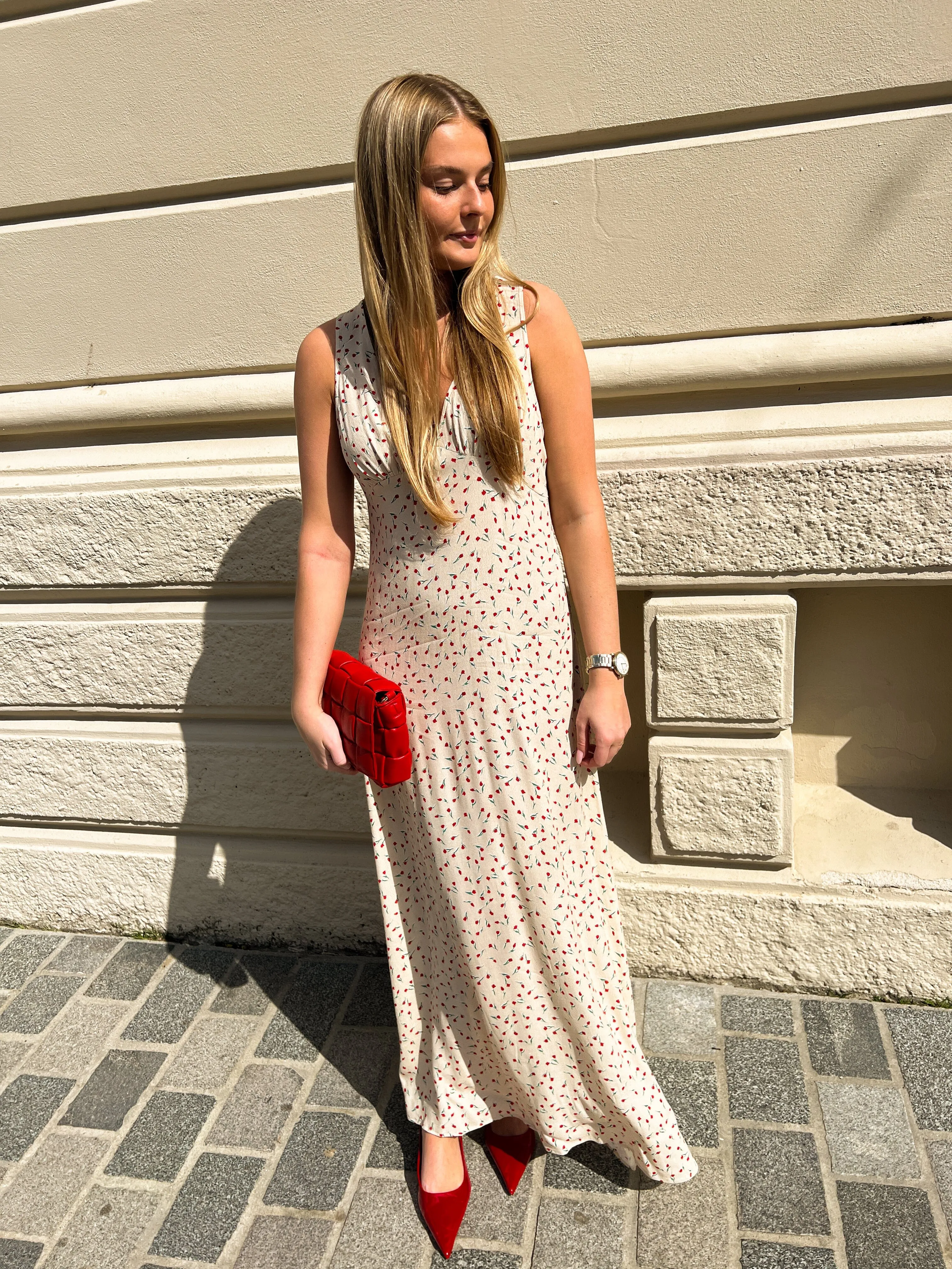Noella - Sicily Dress - 988 Cream/Red Mini Flower