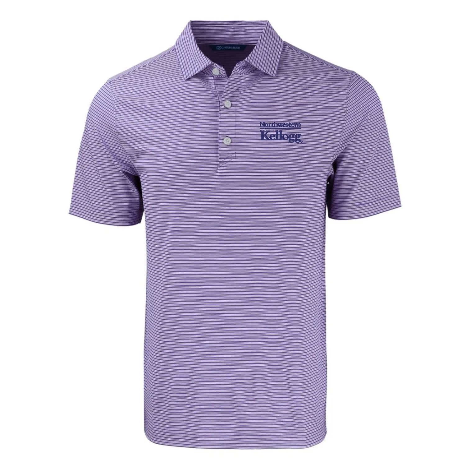 Northwestern Wildcats Men's Cutter & Buck Kellogg Forge Double Stripe Polo