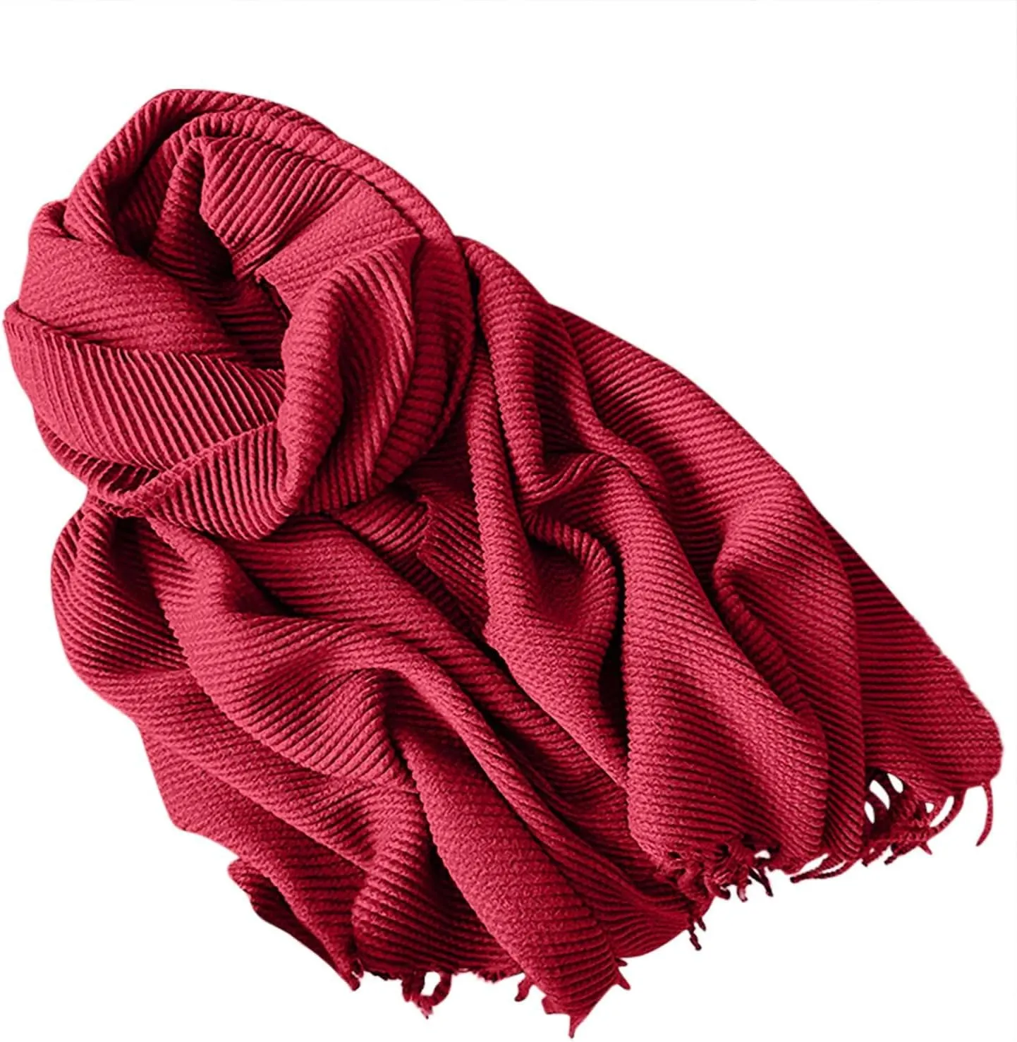Plain Scarf for Women - Womens Scarf, Winter Scarfs for Women, Fashion Cashmere Scarf for Winter, Long Blanket Scarf Wine