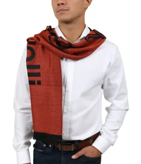 Roberto Cavalli ESZ061 01500 Orange Wool Blend Signature Mens Scarf