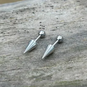 Round Ball Spike Stainless Steel Stud Earrings