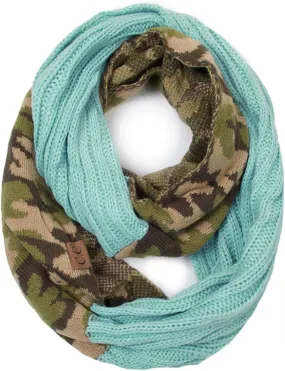 ScarvesMe CC Hot and New Cable Knit Warm Winter Camo Camouflage Infinity Loop Circle Scarf