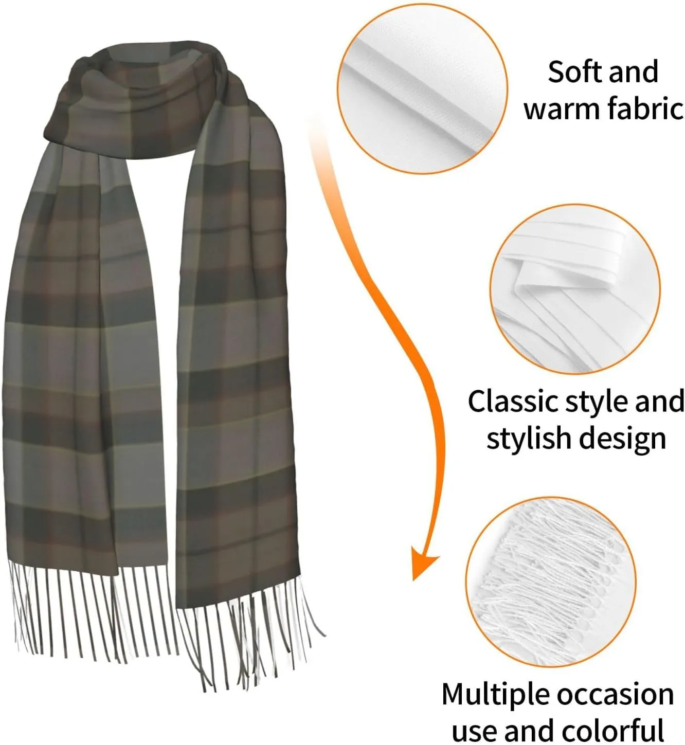 Scottish Clan Home Hume Tartan Plaid Imitation Cashmere Tassel Scarf Winter Scarf Autumn Softest Classic Warm