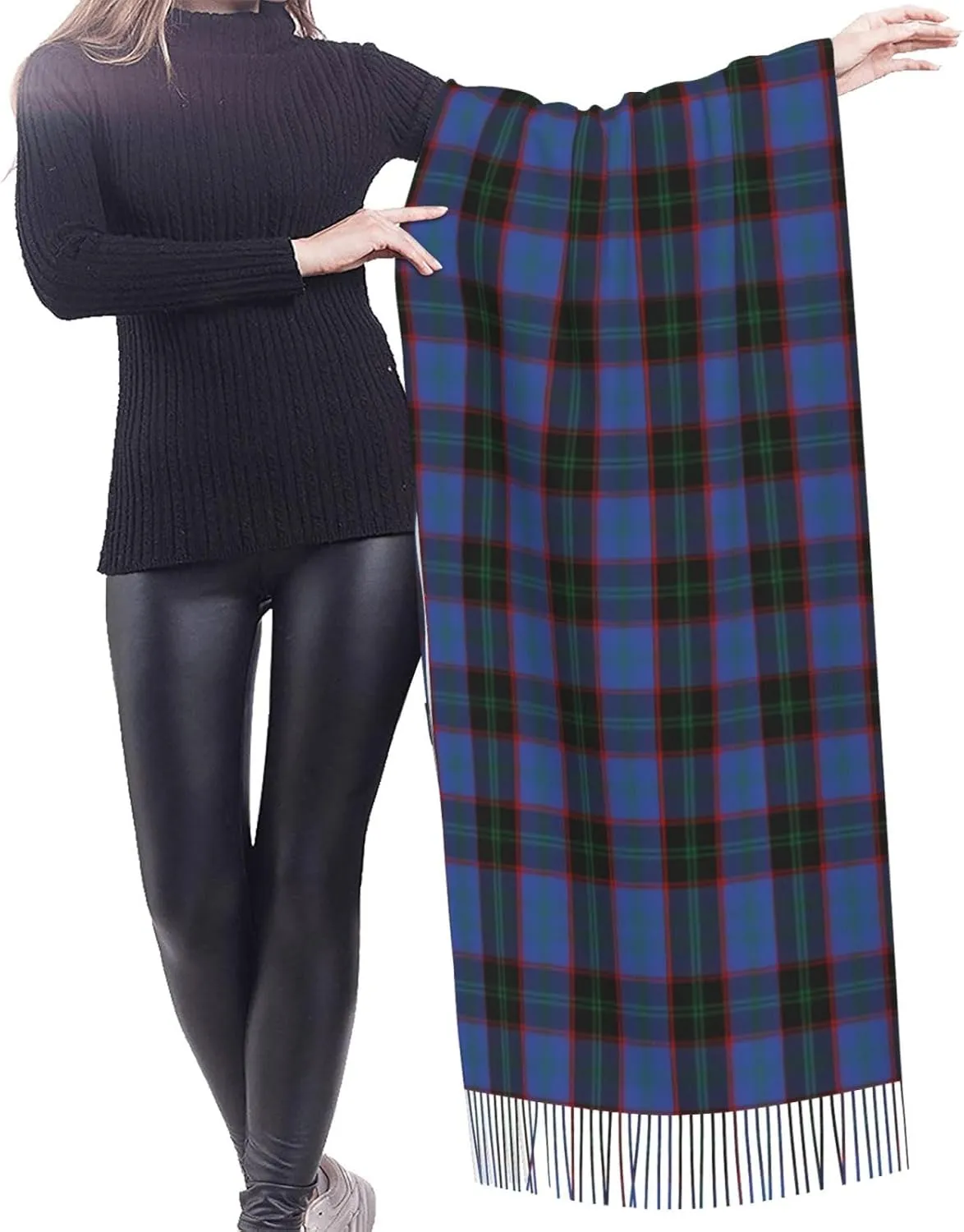 Scottish Clan Home Hume Tartan Plaid Imitation Cashmere Tassel Scarf Winter Scarf Autumn Softest Classic Warm