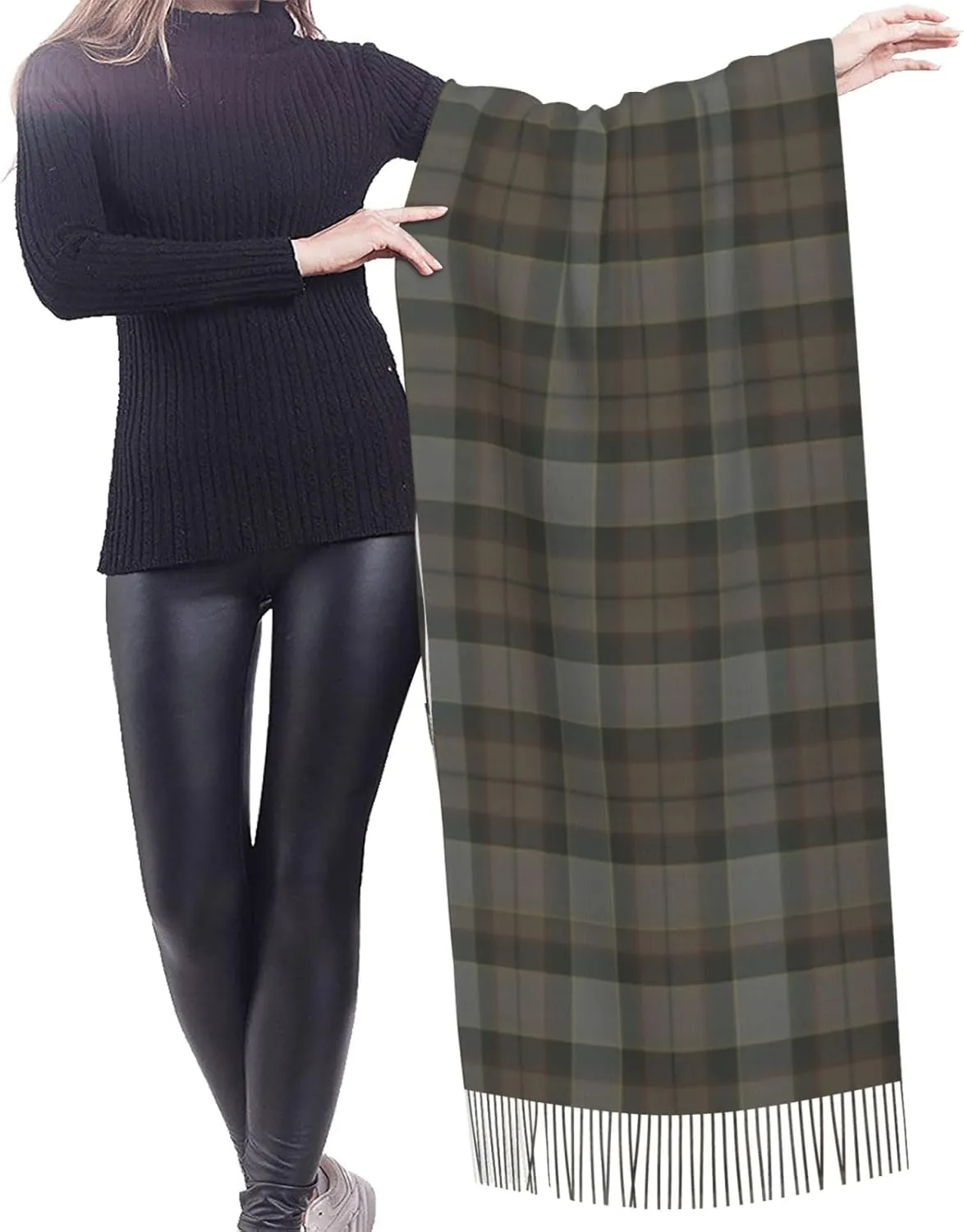 Scottish Clan Home Hume Tartan Plaid Imitation Cashmere Tassel Scarf Winter Scarf Autumn Softest Classic Warm