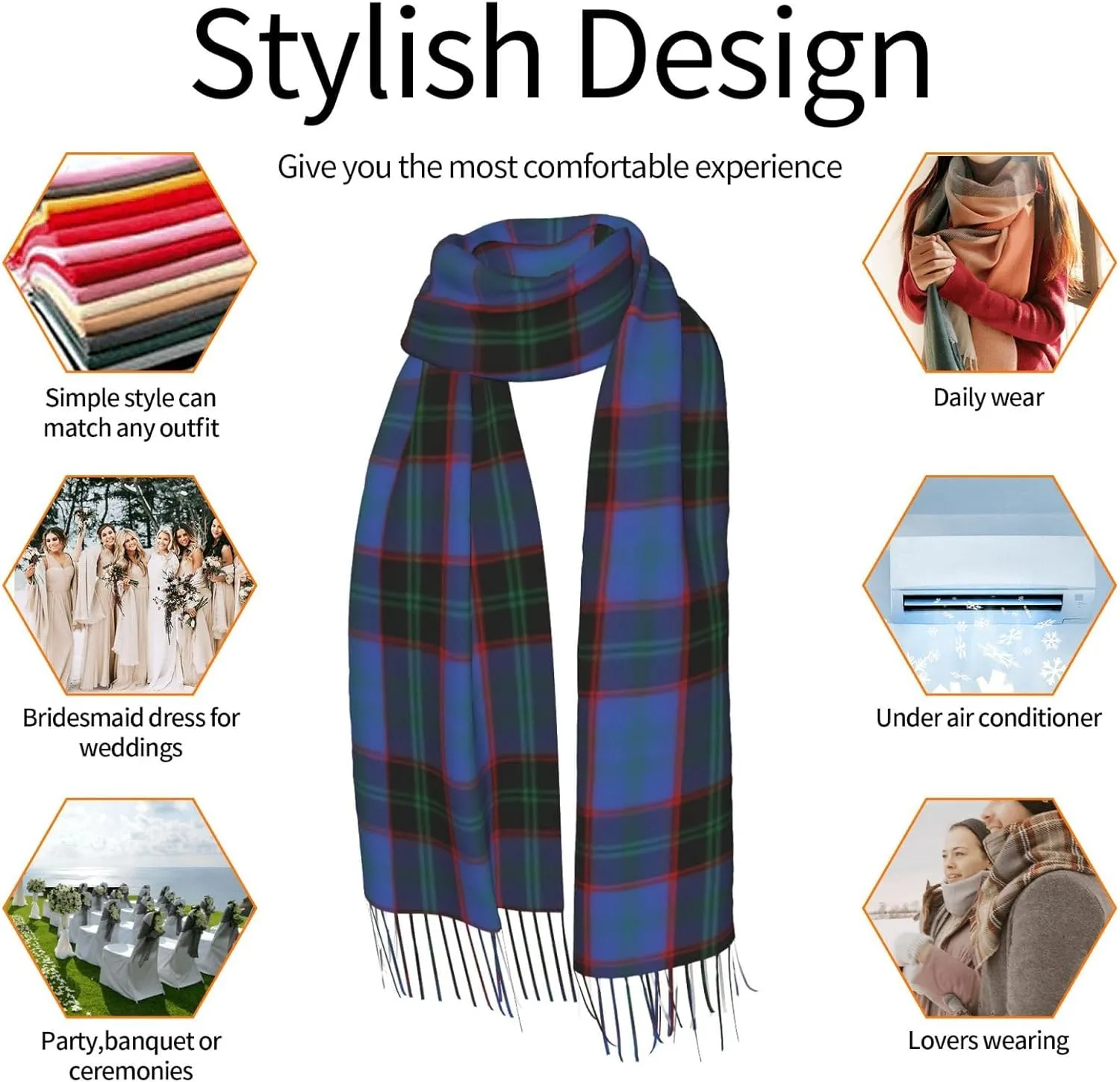 Scottish Clan Home Hume Tartan Plaid Imitation Cashmere Tassel Scarf Winter Scarf Autumn Softest Classic Warm