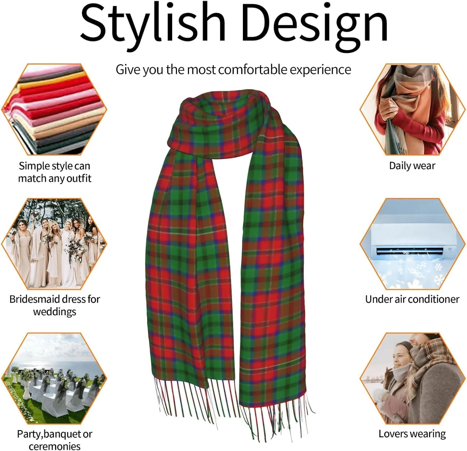 Scottish Clan Maxwell Tartan Plaid Imitation Cashmere Tassel Scarf Winter Scarf Autumn Softest Classic Warm