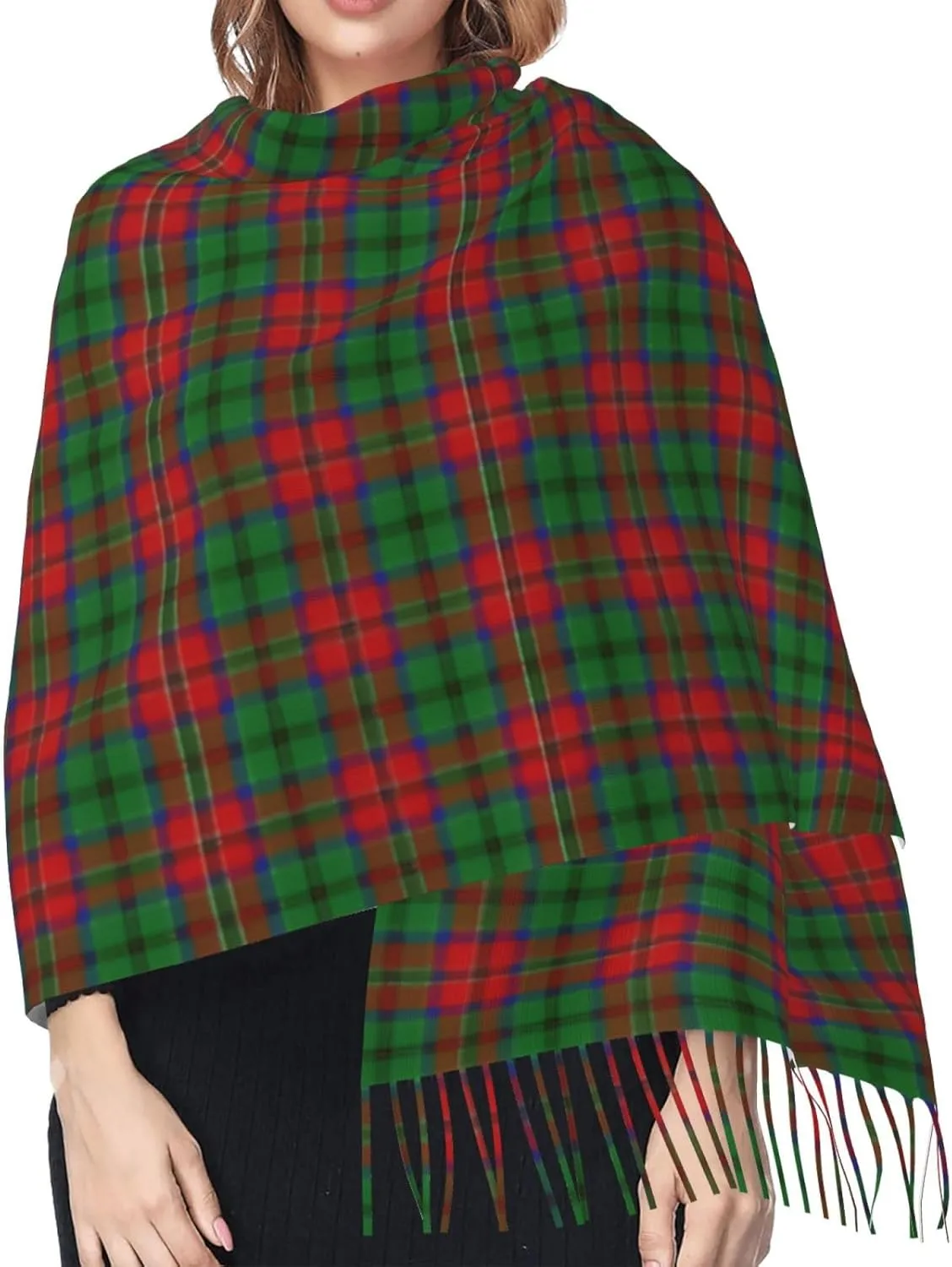 Scottish Clan Maxwell Tartan Plaid Imitation Cashmere Tassel Scarf Winter Scarf Autumn Softest Classic Warm