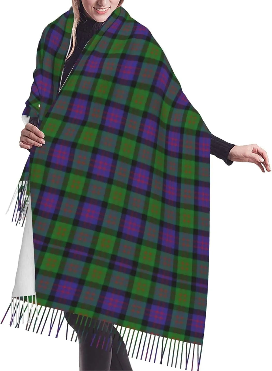 Scottish Clan Maxwell Tartan Plaid Imitation Cashmere Tassel Scarf Winter Scarf Autumn Softest Classic Warm