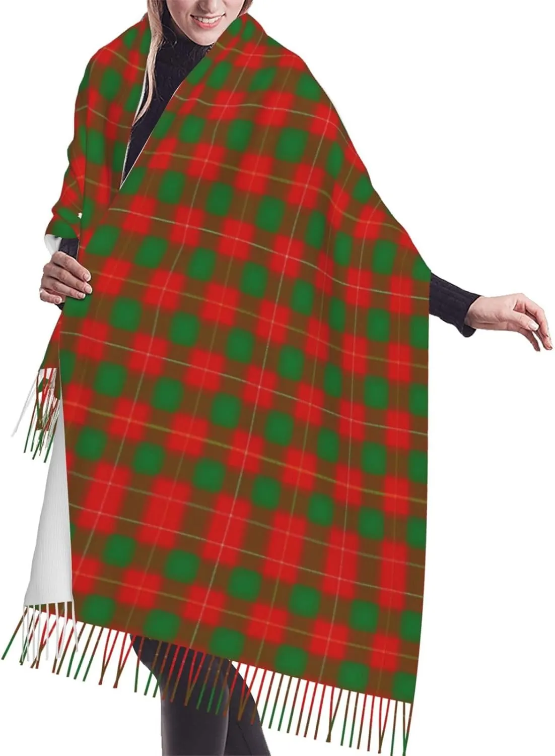 Scottish Clan Maxwell Tartan Plaid Imitation Cashmere Tassel Scarf Winter Scarf Autumn Softest Classic Warm